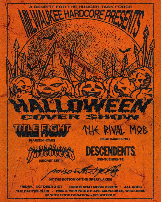 Milwaukee Hardcore Presents: Halloween Cover Show | Cactus Club