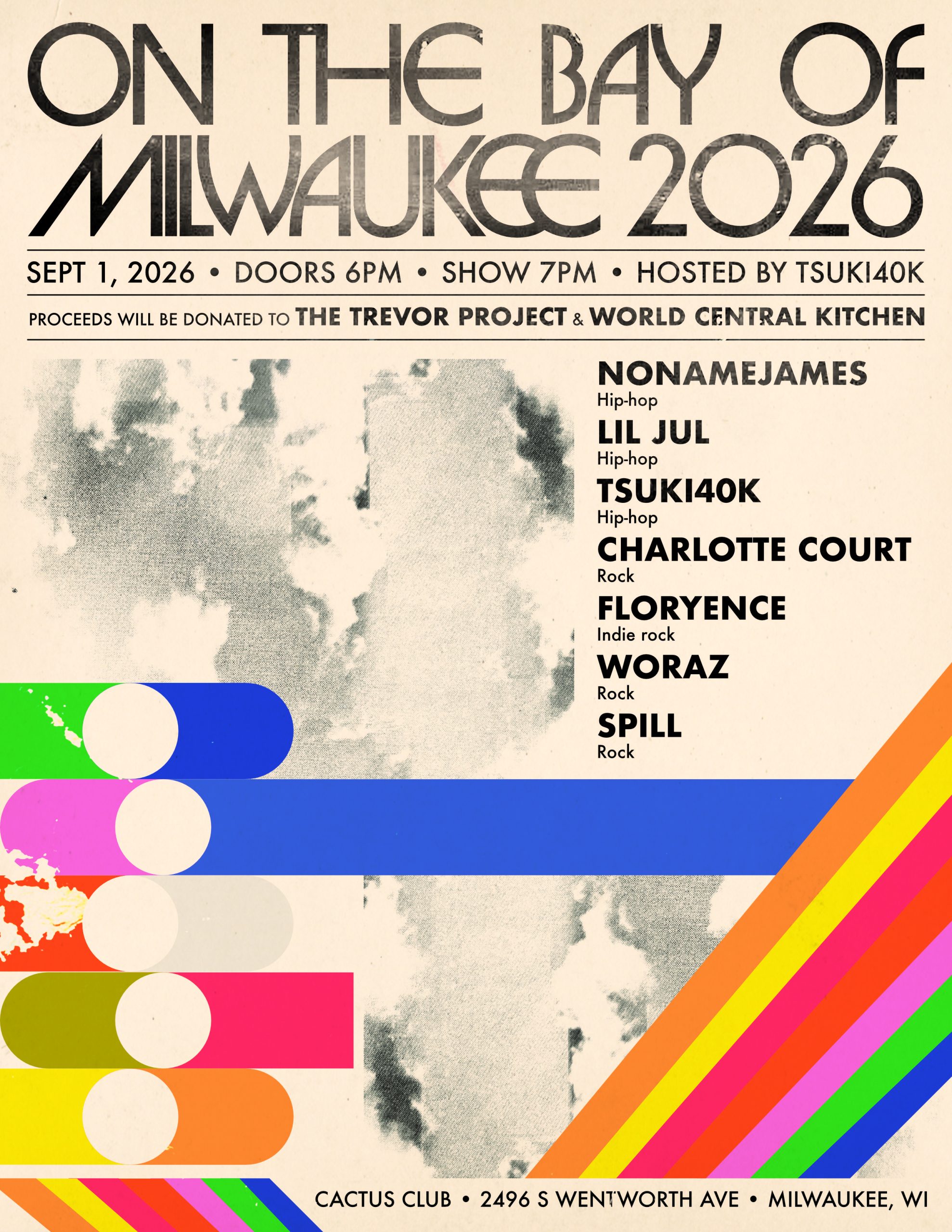 On The Bay Of Milwaukee – NoNameJames • lil jul • tsuki40k • Charlotte Court • Floryence • Woraz • Spill poster