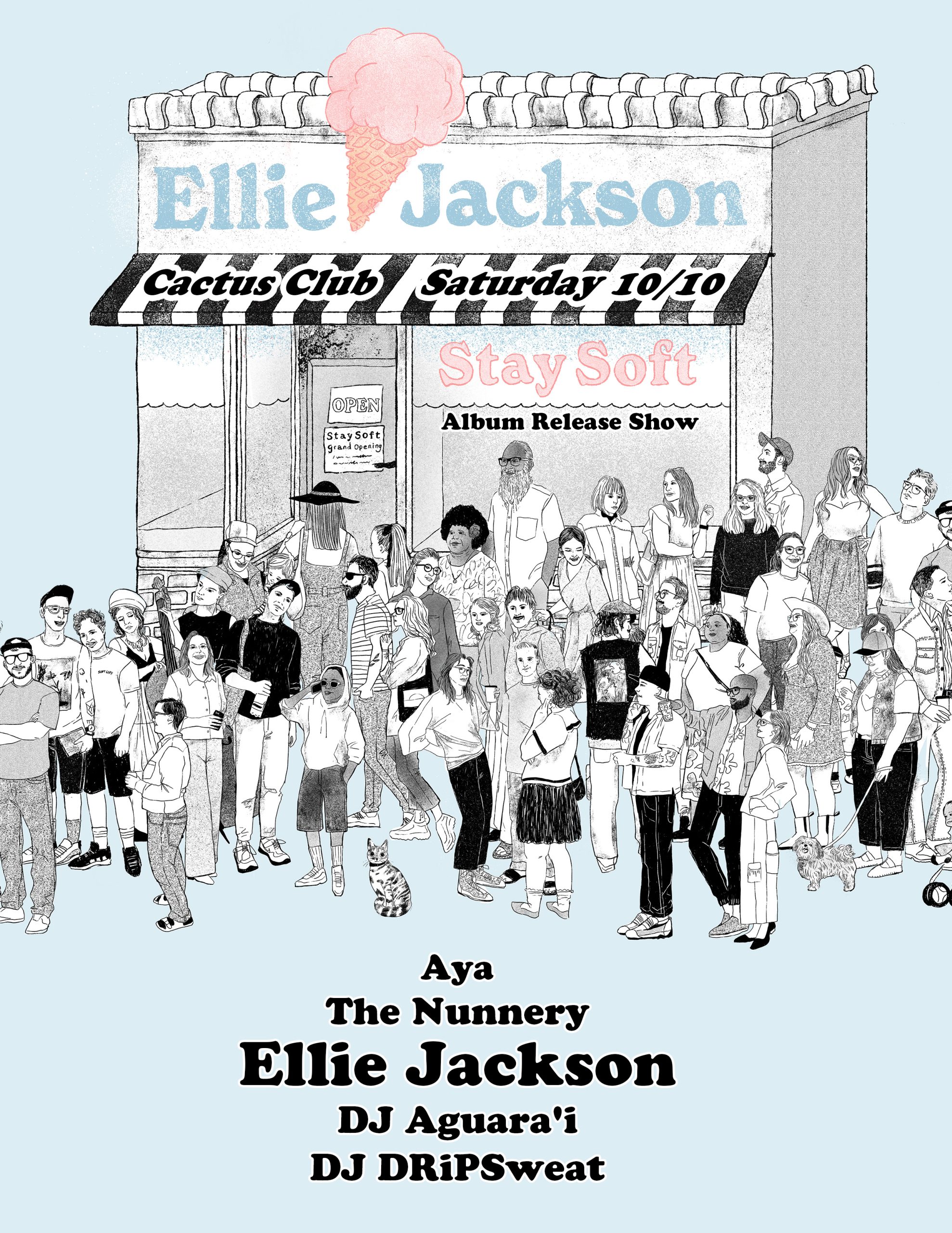 Ellie Jackson (Release Show) • The Nunnery • Aya • DJ Aguara’i • DJ DRiPSweat poster